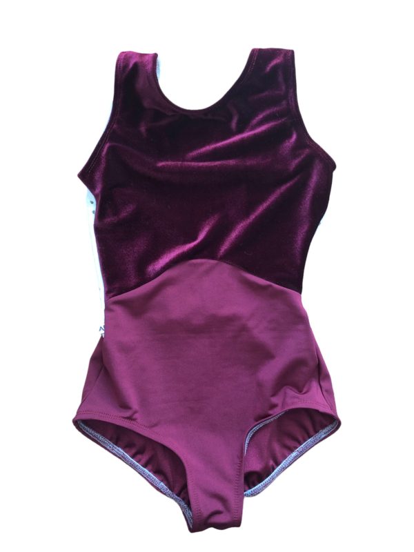 Sydney YL: burgundy, burgundy velvet, eyelet lace