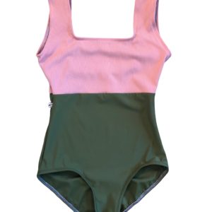 Elizabeth SA: ribbed pink and olive