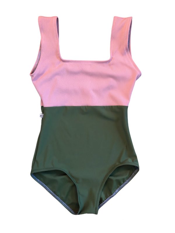 Elizabeth SA: ribbed pink and olive